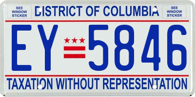 DC license plate EY5846