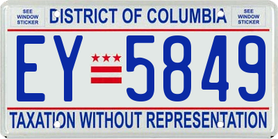 DC license plate EY5849