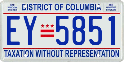 DC license plate EY5851