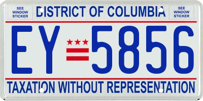 DC license plate EY5856