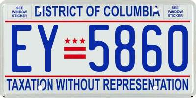 DC license plate EY5860