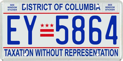 DC license plate EY5864