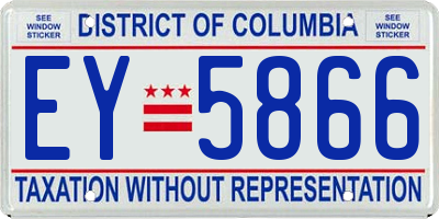 DC license plate EY5866