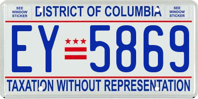 DC license plate EY5869