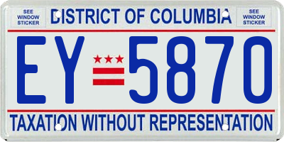 DC license plate EY5870