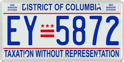 DC license plate EY5872