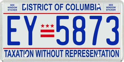 DC license plate EY5873