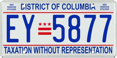 DC license plate EY5877
