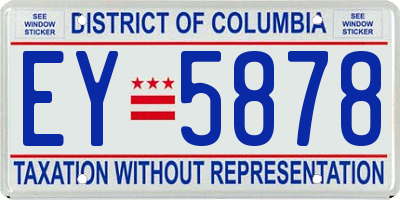 DC license plate EY5878