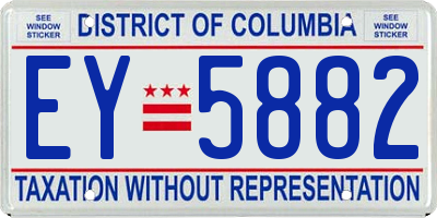 DC license plate EY5882