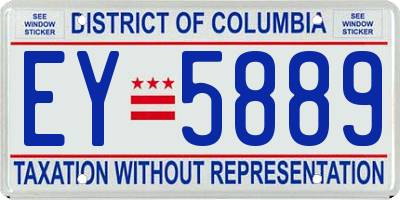 DC license plate EY5889