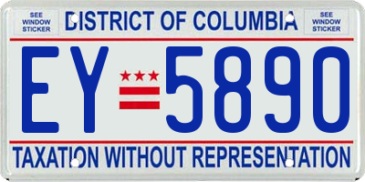 DC license plate EY5890