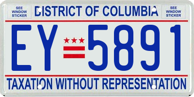 DC license plate EY5891