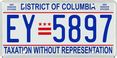 DC license plate EY5897