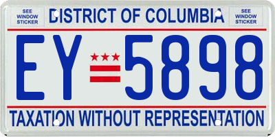 DC license plate EY5898