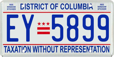 DC license plate EY5899