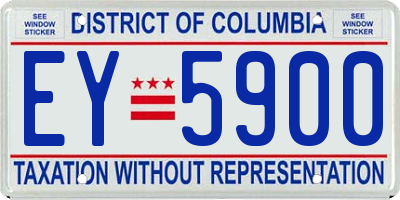 DC license plate EY5900