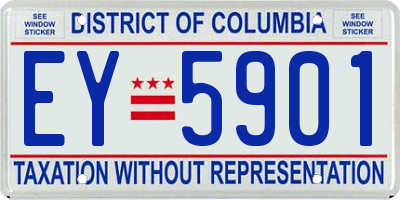 DC license plate EY5901