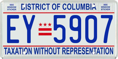 DC license plate EY5907