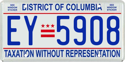 DC license plate EY5908