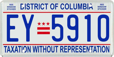 DC license plate EY5910