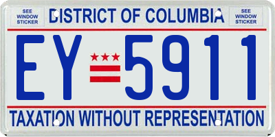 DC license plate EY5911