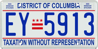 DC license plate EY5913