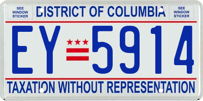 DC license plate EY5914