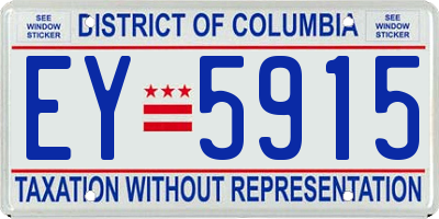 DC license plate EY5915