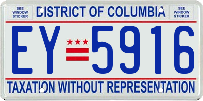 DC license plate EY5916