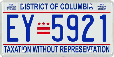 DC license plate EY5921