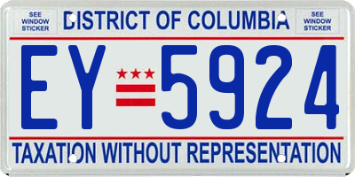 DC license plate EY5924