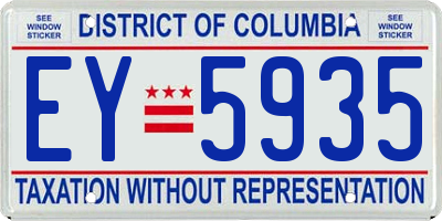 DC license plate EY5935