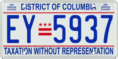 DC license plate EY5937
