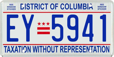 DC license plate EY5941