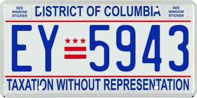 DC license plate EY5943