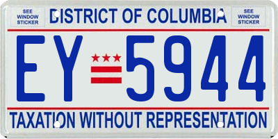 DC license plate EY5944