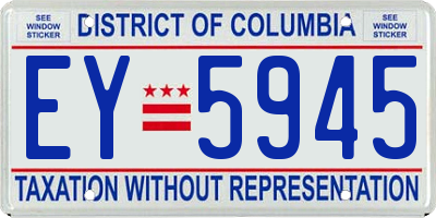 DC license plate EY5945