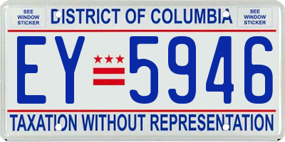 DC license plate EY5946