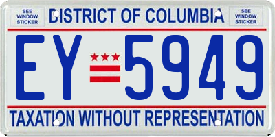 DC license plate EY5949