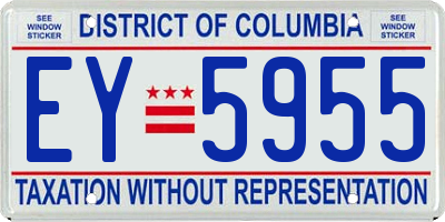 DC license plate EY5955