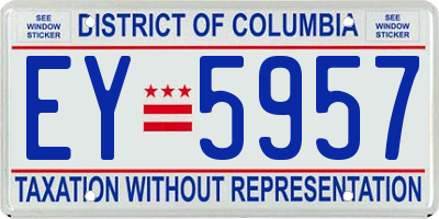 DC license plate EY5957