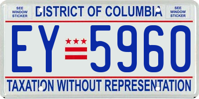 DC license plate EY5960