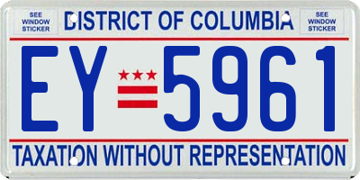 DC license plate EY5961