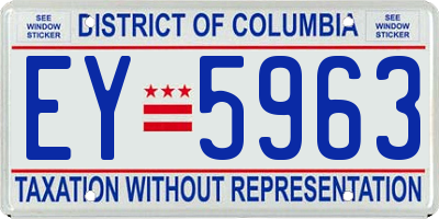 DC license plate EY5963