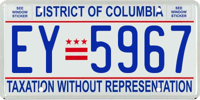 DC license plate EY5967