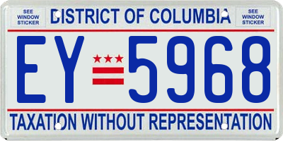 DC license plate EY5968