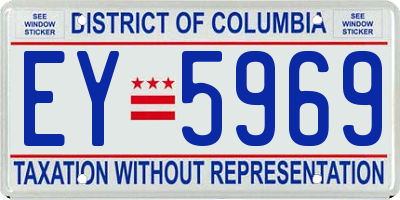 DC license plate EY5969