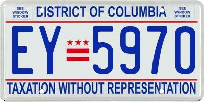 DC license plate EY5970