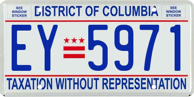 DC license plate EY5971